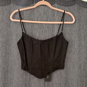 White Fox Part of Me Bustier Vintage Black